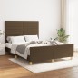 vidaXL Bettgestell mit Kopfteil Dunkelbraun 140x190 cm Stoff vidaXL Bettgestell mit Kopfteil Dunkelbraun 140x190 cm Stoff