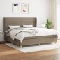 vidaXL Boxspringbett mit Matratze Taupe 200x200 cm Stoff vidaXL Boxspringbett mit Matratze Taupe 200x200 cm Stoff