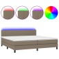 vidaXL Boxspringbett mit Matratze & LED Taupe 200x200 cm Stoff vidaXL Boxspringbett mit Matratze & LED Taupe 200x200 cm Stoff