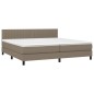 vidaXL Boxspringbett mit Matratze & LED Taupe 200x200 cm Stoff vidaXL Boxspringbett mit Matratze & LED Taupe 200x200 cm Stoff