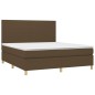 vidaXL Boxspringbett mit Matratze Dunkelbraun 180x200 cm Stoff vidaXL Boxspringbett mit Matratze Dunkelbraun 180x200 cm Stoff