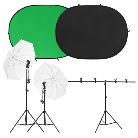 vidaXL Fotostudio-Set mit Leuchten und Hintergrund