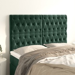 vidaXL Kopfteile 4 Stk. Dunkelgrün 80x7x78/88 cm Samt