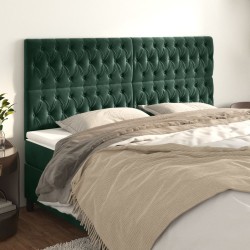 vidaXL Kopfteile 4 Stk. Dunkelgrün 90x7x78/88 cm Samt