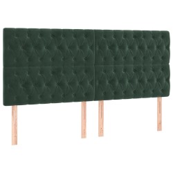 vidaXL Kopfteile 4 Stk. Dunkelgrün 90x7x78/88 cm Samt