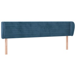 vidaXL Kopfteil mit Ohren Dunkelblau 163x23x78/88 cm Samt