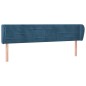 vidaXL Kopfteil mit Ohren Dunkelblau 163x23x78/88 cm Samt