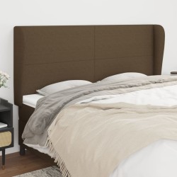 vidaXL Kopfteil mit Ohren Dunkelbraun 183x23x118/128 cm Stoff