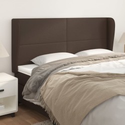 vidaXL Kopfteil mit Ohren Braun 163x23x118/128 cm Kunstleder