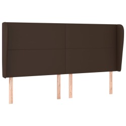 vidaXL Kopfteil mit Ohren Braun 163x23x118/128 cm Kunstleder