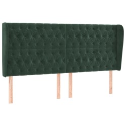 vidaXL Kopfteil mit Ohren Dunkelgrün 183x23x118/128 cm Samt