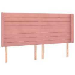 vidaXL Kopfteil mit Ohren Rosa 163x16x118/128 cm Samt