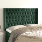 vidaXL Kopfteil mit Ohren Dunkelgrün 163x16x118/128 cm Samt