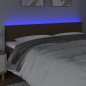 vidaXL LED Kopfteil Dunkelbraun 180x5x78/88 cm Stoff