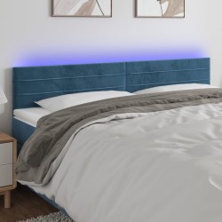 vidaXL LED Kopfteil Dunkelblau 160x5x78/88 cm Samt