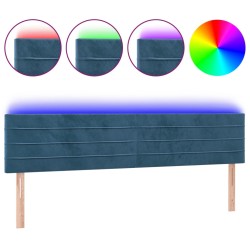 vidaXL LED Kopfteil Dunkelblau 160x5x78/88 cm Samt