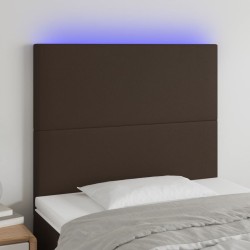 vidaXL LED Kopfteil Braun 80x5x118/128 cm Kunstleder