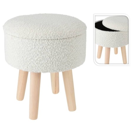 Home&Styling Hocker mit Stauraum Ø28,7x33,8 cm Elfenbeinweiß