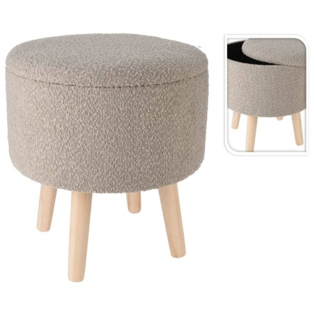 Home&Styling Hocker mit Stauraum Ø35x40 cm Taupe