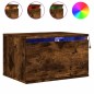 vidaXL Wand-Nachttisch mit LED-Leuchten Räuchereiche vidaXL Wand-Nachttisch mit LED-Leuchten Räuchereiche