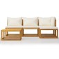 5-tlg. Garten-Lounge-Set mit Auflagen Creme Massivholz Akazie 5-tlg. Garten-Lounge-Set mit Auflagen Creme Massivholz Akazie