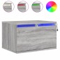 vidaXL Wand-Nachttisch mit LED-Leuchten Grau Sonoma vidaXL Wand-Nachttisch mit LED-Leuchten Grau Sonoma