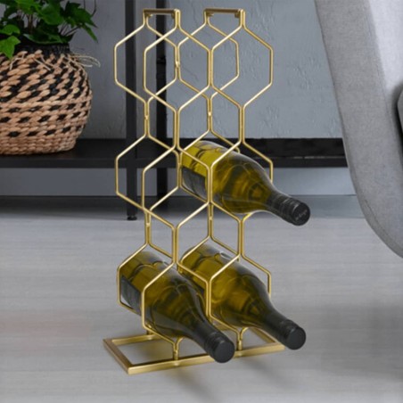 Home&Styling Weinregal für 8 Flaschen Metall Golden