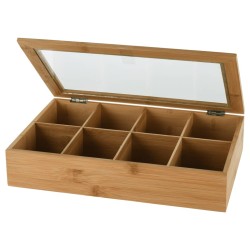 Excellent Houseware Teebox mit 8 Fächern Bambus