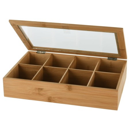 Excellent Houseware Teebox mit 8 Fächern Bambus