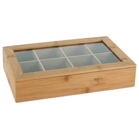 Excellent Houseware Teebox mit 8 Fächern Bambus