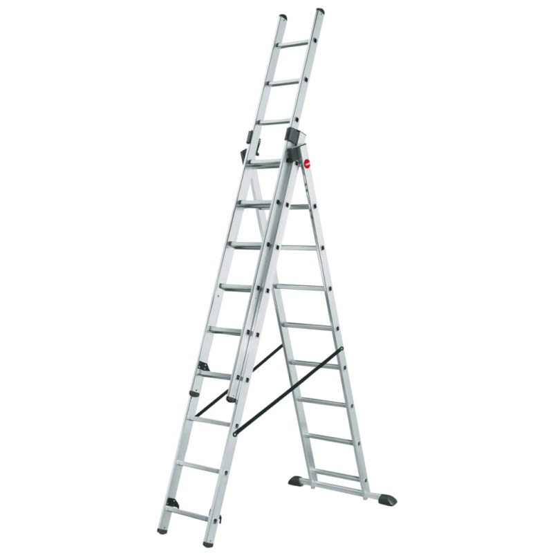 Hailo Alu-Kombileiter ProfiStep 3-teilig 263 cm 7309-007 Hailo Alu-Kombileiter ProfiStep 3-teilig 263 cm 7309-007