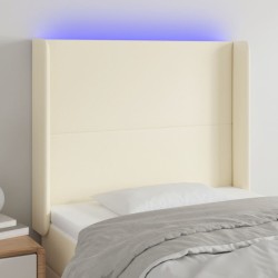 vidaXL LED Kopfteil Creme 83x16x118/128 cm Kunstleder