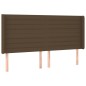 vidaXL LED Kopfteil Dunkelbraun 203x16x118/128 cm Stoff vidaXL LED Kopfteil Dunkelbraun 203x16x118/128 cm Stoff