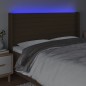 vidaXL LED Kopfteil Dunkelbraun 203x16x118/128 cm Stoff vidaXL LED Kopfteil Dunkelbraun 203x16x118/128 cm Stoff