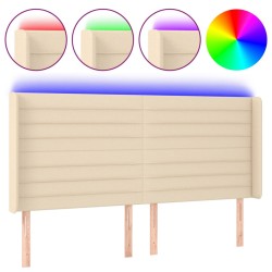 vidaXL LED Kopfteil Creme 183x16x118/128 cm Stoff