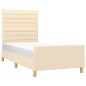 vidaXL Bettgestell mit Kopfteil Creme 90x200 cm Stoff vidaXL Bettgestell mit Kopfteil Creme 90x200 cm Stoff