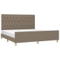 vidaXL Bettgestell mit Kopfteil Taupe 160x200 cm Stoff vidaXL Bettgestell mit Kopfteil Taupe 160x200 cm Stoff