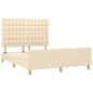 vidaXL Bettgestell mit Kopfteil Creme 140x190 cm Stoff vidaXL Bettgestell mit Kopfteil Creme 140x190 cm Stoff