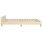 vidaXL Bettgestell mit Kopfteil Creme 140x190 cm Stoff vidaXL Bettgestell mit Kopfteil Creme 140x190 cm Stoff