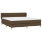 vidaXL Boxspringbett mit Matratze Dunkelbraun 180x200 cm Stoff vidaXL Boxspringbett mit Matratze Dunkelbraun 180x200 cm Stoff