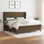 vidaXL Boxspringbett mit Matratze Dunkelbraun 180x200 cm Stoff vidaXL Boxspringbett mit Matratze Dunkelbraun 180x200 cm Stoff