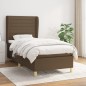 vidaXL Boxspringbett mit Matratze Dunkelbraun 80x200 cm Stoff vidaXL Boxspringbett mit Matratze Dunkelbraun 80x200 cm Stoff