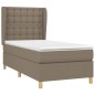 vidaXL Boxspringbett mit Matratze Taupe 100x200 cm Stoff vidaXL Boxspringbett mit Matratze Taupe 100x200 cm Stoff
