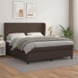vidaXL Boxspringbett mit Matratze Braun 160x200 cm Kunstleder vidaXL Boxspringbett mit Matratze Braun 160x200 cm Kunstleder
