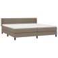 vidaXL Boxspringbett mit Matratze Taupe 200x200 cm Stoff vidaXL Boxspringbett mit Matratze Taupe 200x200 cm Stoff