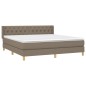 vidaXL Boxspringbett mit Matratze Taupe 160x200 cm Stoff vidaXL Boxspringbett mit Matratze Taupe 160x200 cm Stoff