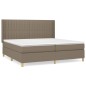 vidaXL Boxspringbett mit Matratze Taupe 200x200 cm Stoff vidaXL Boxspringbett mit Matratze Taupe 200x200 cm Stoff