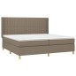 vidaXL Boxspringbett mit Matratze Taupe 200x200 cm Stoff vidaXL Boxspringbett mit Matratze Taupe 200x200 cm Stoff