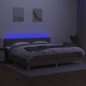 vidaXL Boxspringbett mit Matratze & LED Taupe 200x200 cm Stoff vidaXL Boxspringbett mit Matratze & LED Taupe 200x200 cm Stoff