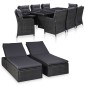 11-tlg. Garten-Essgruppe Poly Rattan Schwarz 11-tlg. Garten-Essgruppe Poly Rattan Schwarz